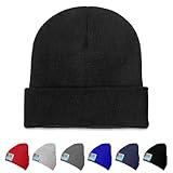 ZJHCEUS Custom Beanie Hats for Men Women Valentine's Day Couple Caps Personalized Skully Beanies Knit Hat Soft Warm Gifts, Plain Black