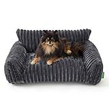 FWERDG Cute Couch Bed for Pets, Supportive Cat Sofa for Indoor Cats, Small Dog Sofa Bed for Small Dogs, Grey, 24 inches