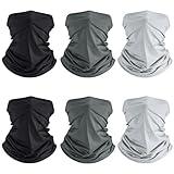 Geyoga 6 Pieces Summer UV Protection Cooling Neck Gaiter Face Clothing Neck Gaiter Mask Scarf Sunscreen Breathable Bandana(Classic Color)