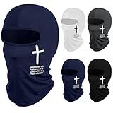 Shyyween 4 Pcs Christian Balaclava Cross Ski Mask Full Face Mask Cover Faith Shiesty Jesus Graphic Face Cover for Men Women (Combination)