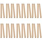 SINJEUN 16 Pair (32 Pack) Wooden Rhythm Sticks, 8 Inch Classical Wood Claves Musical Percussion Instrument, Natural Hardwood Music Lummi Sticks for Student, Musicians