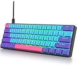 Guffercty kred 60 Percent Keyboard Mechanical Red Switch Hot Swappable RGB Wired Gaming Keyboard with Backlit PBT Keycaps NKRO Type-C for PC Gamer (Gateron Optical Red, Joker)