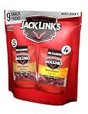 Jack Link's Beef Jerky Variety Pack Includes Original and Teriyaki Jerky, Bulk Protein Snack Bags, Good Source of Protein, Meat Snacks Made with 100% Beef, Individual Bags 1.25 Oz (Pack of 9)
