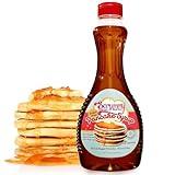Scrummy Sweet & Buttery Sugar Free Pancake Syrup - Zero Sugar, 0g Net Carbs, Diabetic Friendly, Keto Certfied Breakfast Syrup for Pancakes, Waffles & Chaffles, No Sugar Alcohols, Vegan, Kosher, Gluten Free, Non-GMO Allulose & Organic Flavors - 12 Fl Oz Bottle