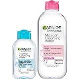Garnier Micellar Cleansing Water, For All Skin Types, 13.5 fl oz + Micellar Cleansing Water, For Waterproof Makeup, 3.4 fl oz