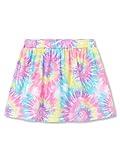 COOLTREE Trendy Girl Skort - Multicolored Tie - Dye Swirl Print Summer Skirts with Shorts Size 8