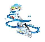 ARSUK Penguin Race Game Toy Playful Musical Roller Coaster Track Playset with Music & LED Flashing Lights On/Off Button for Toddlers and Kids Gift