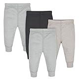 Gerber Baby Boys' Multi-Pack Pants, Gray Heather/Black, 0-3 Months