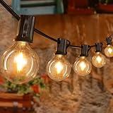 Ollny 50FT Outdoor String Lights, Waterproof Connectable Shatterproof Outside Light with 25 Edison + 2 Spare LED Bulbs Plug in, Patio Lights for Indoor Balcony Porch Camping Deck
