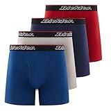 Dickies Mens Underwear Pack of 4 Boxer Briefs, Cotton Stretch Boxers for Men