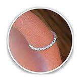 Silver Hoop Helix Piercing Jewelry - Thin Tiny 20 Gauge 8mm Cartilage Earrings for Women - Handmade 925 Sterling Silver Dainty Cartilage Earring Hoop Ring - Gift Ready