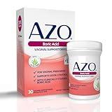 AZO® Boric Acid Vaginal Suppositories, Helps Support Odor Control and Intimate Health with Clinically Studied Boric Acid, Non-GMO, 30 Count