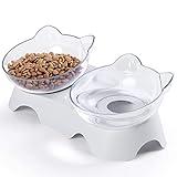 MILIFUN Cat Bowls, Cat Food Bowls Elevated Tilted, Anti Vomiting Kitty Bowl for Puppy and Bunny, Orthopedic for Indoor Cats.