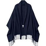 Floralies Cashmere Scarf for Women 80''*27'' Ladies Scarfs Gift Box Pashmina Shawls and Wraps Thick Oversized Scarf Winter (Navy Blue)