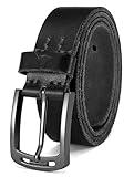 CHAOREN Full Grain Leather Belts for Men - Black Belt for Jeans - Timeless Elegance for Casual Dress