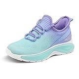 RUNSIDE Girls Lightweight Sneakers Kids Lace-up Tennis Running Shoes, Breathable Walking Shoes for Toddler/Little Kid/Big Kid Gradient Blue
