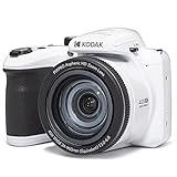 KODAK PIXPRO AZ405-WH 20MP Digital Camera 40X Optical Zoom 24mm Wide Angle Lens Optical Image Stabilization 1080P Full HD Video 3" LCD Vlogging Camera (White), Full Frame