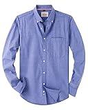 Alimens & Gentle Mens Solid Oxford Shirt Long Sleeve Dress Shirt Work Casual Button Down Shirts with Pocket Aroyal Blue