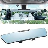 LivTee Anti Glare Rear View Mirror 12.4''(312mm), Wide Angle Panoramic Convex Curve Rearview Mirror Clip on Original Mirror to Eliminate Blind Spot and Antiglare for Cars SUV Trucks