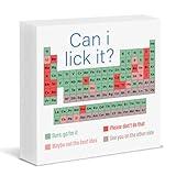 Funny Chemistry Desk Decor Periodic Table of Elements Wood Block Sign Classroom School Office Decoration, Chemistry Teacher Gifts Teachers Day Gift