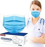100 Pack Disposable Face Masks, Medical Grade 3 Ply Protection Face Mask for Adults - Comfortable,Soft, Breathable