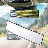 BOOMIBOO Rear View Mirror, Interior Clip-on Wide Angle Rear View Mirror, Universal 11.81 Inch Panoramic Convex Rearview Mirror, Rear View Mirror Accessory, for Cars,SUVs,Trucks, Various Kinds Vehicles