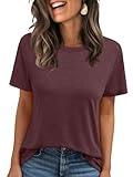 AUTOMET Summer Tops Womens Spring Short Sleeve Shirts Beach Vacation Clothes Fashion Plus Size Tshirts for Teen Girls 2025 02winered 2XL