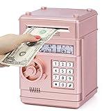 Refasy Piggy Bank Toy,Kids Toys Electronic Piggy Bank for Boys Girls Kids Safe ATM Bank Cash Coin Can for Children Money Bank Toys Money Saving Box Birthday Gift for Kids 6-8(Rose Gold)