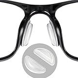 SURMAP Eyeglass Nose Pads, Comfort Soft Silicone Glasses Nose Pad, Anti-Slip Heighten Air Chamber Glasses Grips for Eyeglasses and Sunglasses, with Sticky Backing (10 Pairs, Clear)