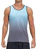 EZRUN Men's Quick Dry Workout Tank Top for Bodybuilding Gym Athletic Jogging Running,Fitness Training Swim Sleeveless Shirts(BlueGradient,m)