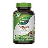 Nature's Way Ginger Root, Promotes Digestive Comfort*, Reduces Motion-Related Nausea*, 1,100 mg Per 2-capsule Serving, Non-GMO Project Verified, Vegan, 240 Capsules (Packaging May Vary)