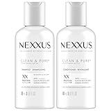 Nexxus Travel Shampoo and Conditioner, Clean & Pure – Hair Products with Elastin Protein and Marine Minerals, Sulfate-Free, 3 Oz Ea