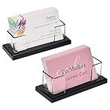 PecMuikee Business Card Holder for Desk，Acrylic Business Card Display Stand,Multiple Business Card Holders for Office, Exhibition, Home, Restaurant 1Slot 2 Pcs