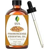 SVA Frankincense Essential Oil – 4 Fl Oz – 100% Natural Boswellia Serrata Oil - for Diffuser, Hair Care, Face, Skin Care, Aromatherapy, Scalp and Body Massage, Soap and Candle Making – with Dropper