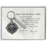 Abbey + CA Gift May God be Your Guide Graduation Key Ring, Graduation Gift for High School and College Grads, Metal