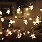 Twinkle Star 100 LED Star String Lights, 33FT Plug in Fairy String Lights Waterproof, Extendable for Indoor, Outdoor, Wedding Party, Christmas Tree, New Year, Ramadan, Garden Decoration, Warm White