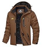 MAGCOMSEN Winter Coats For Men Jacket Ski Warm Snowboard Tactical Jackets Work Snow Waterproof Brown X-Large