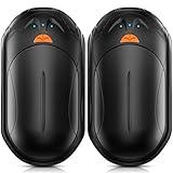 AI Hand Warmers Rechargeable 2 Pack,6000mAh Rechargeable Hand Warmer,20Hrs Long Heating Electric Hand Warmer,Portable Pocket Heater,Pocket Size Hand Warmer, Gifts for Christmas,Camping (Black, 2 Pack)