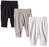 Hanes Pants, Flexy Soft Knit Pull-on Sweatpants, Stretch Joggers for Babies & Toddlers, 3-Pack, Grey, 0-6 Months