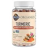 Garden of Life Organics Turmeric Inflammatory Response Gummy - 120 Real Fruit Gummies for Kids & Adults, 50Mg Curcumin (95% Curcuminoids), No Added Sugar, Organic, Non-GMO, Vegan & Gluten Free