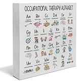 Occupational Therapy Gifts Decor, School Counselor Gifts Wooden Box Sign, Coping Skills Wood Block Plaque Box Sign for Home Office Desk Decor(5 x 5 Inches)