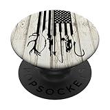 White Rustic Fishing And Hunting Gun Crossbow USA America PopSockets PopGrip: Swappable Grip for Phones & Tablets PopSockets Adhesive PopGrip