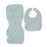 Bella Tunno Baby Bibs and Burp Cloths Set – Reversible Drool Bibs and Soft Absorbent Newborn Burp Cloths, Oeko-TEX Certified (Fog)