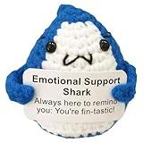 1pcs Positive Crochet Animals Shark Gifts For Women Shark Room Decor Marine Biology Gifts Shark Themed Gifts Positive Shark Gift Emotional Support Shark Things For Shark Lovers Emotional Support Gifts