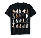 Types of Cats Educational Cat Breeds Chart Guide T-Shirt for Men Women Girls Kids