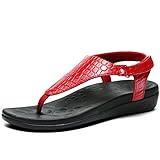 UTENAG Womens Arch Support Sandals Orthotic Adjustable Thong Flip Flops Red 10