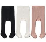 CECORC Baby Leggings, Tights for Little Girls, Toddler, Infant, 24-36 months,(2-3 years, 3 pack (black+white+lightpink))