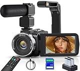8K 64MP Camcorder Video Camera 18X Digital Zoom YouTube Vlogging Camera Webcam IR Night Vision WiFi 3.0”Touch Screen Camcorders with Microphone, 32G SD Card, Remote Control and 2 Batteries
