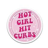 STICKYAME Hot Girls Hit Curbs Sticker, Bumper Stickers, Water Assitant Stickers for Laptop, Phone, Bumper Sticker, Sticker for Car Truck, Gifts Idea Meme for GenZ Ladies Driver, Car Decor (Size 5")