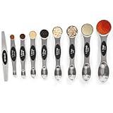 Magnetic Measuring Spoons Set Stainless Steel with Leveler-9pcs Stackable Metal Tablespoon Measure Spoon for Baking-Measuring Cups and Spoon Set Kitchen Gadgets Apartment Essentials Fits in Spice Jars
